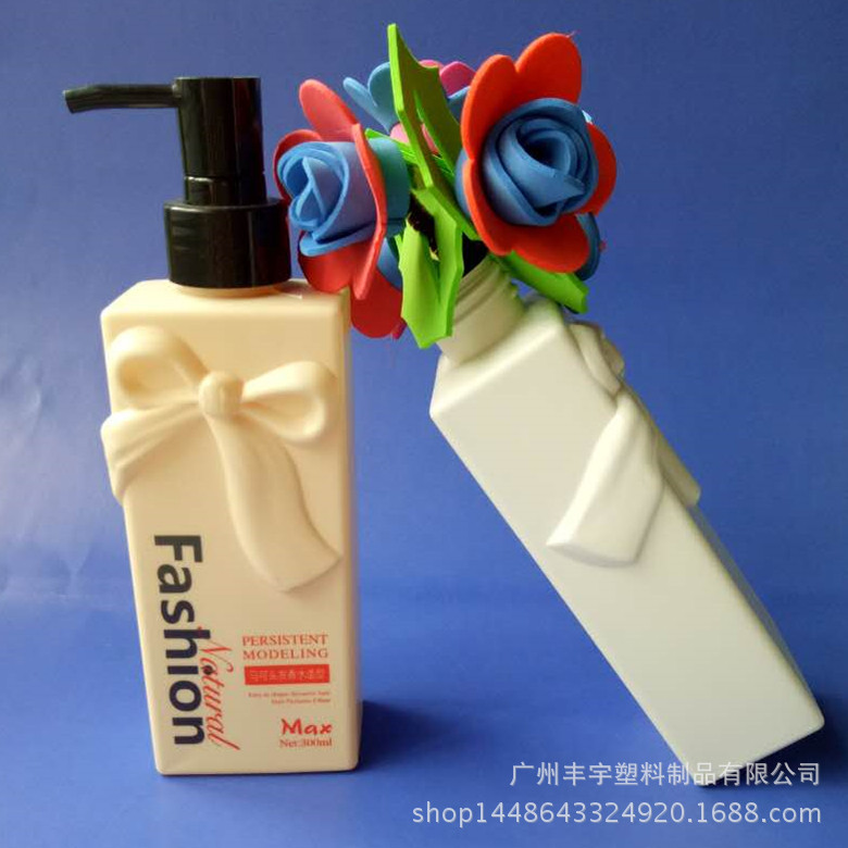 厂家直销PE塑料瓶，洗发水瓶，300ML蝴蝶结瓶