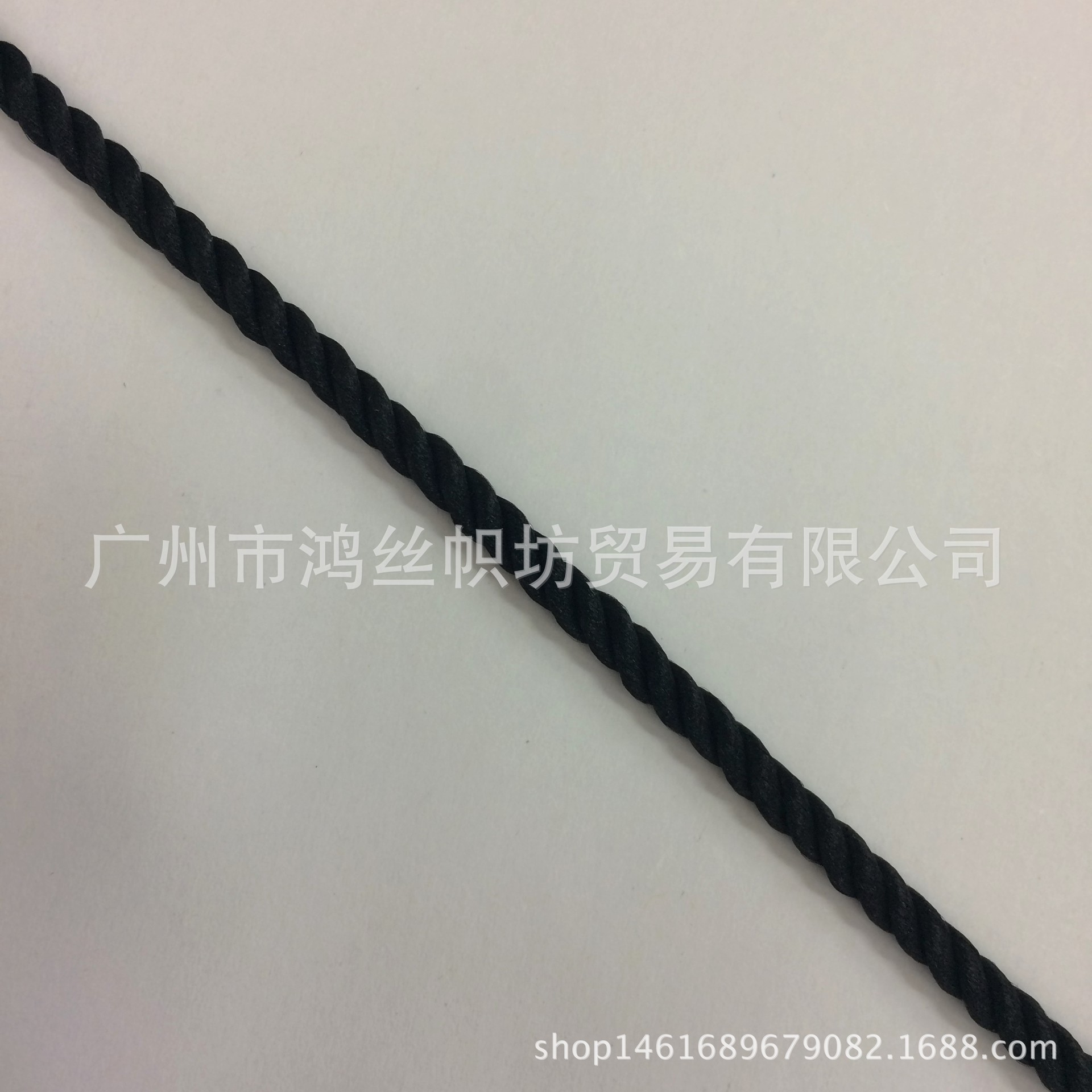 5171黑色欧美织带扭绳小香饰品专用啤嘴绳吊带裤腰侧边人造丝服饰
