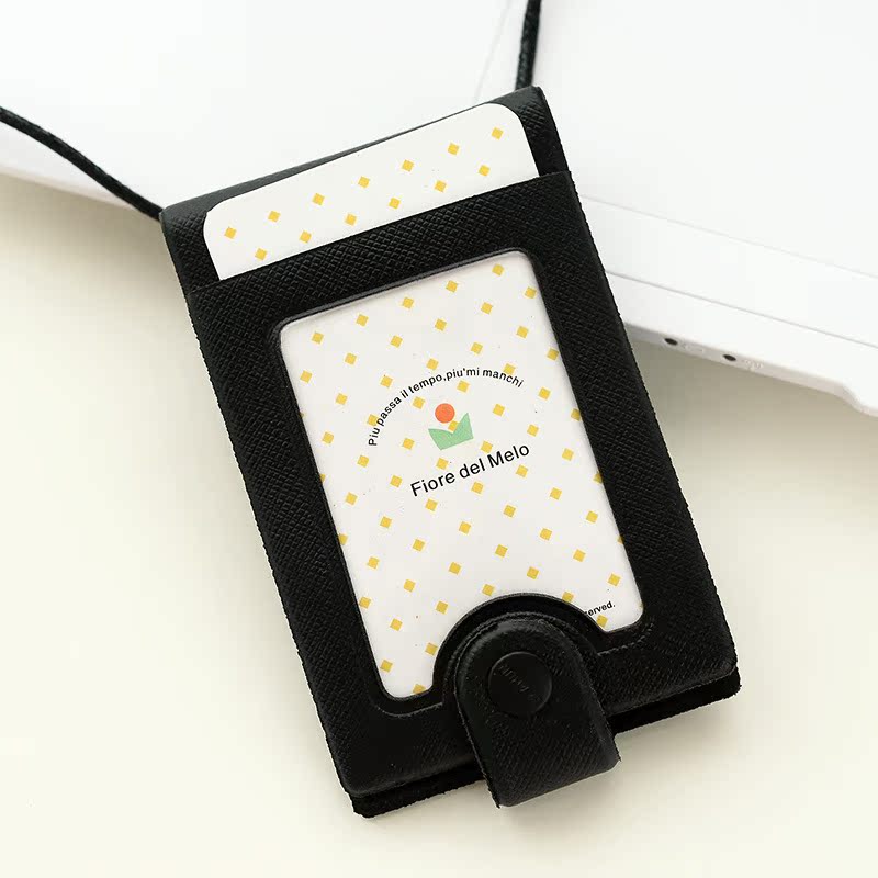 可掛卡夾 十字紋黑