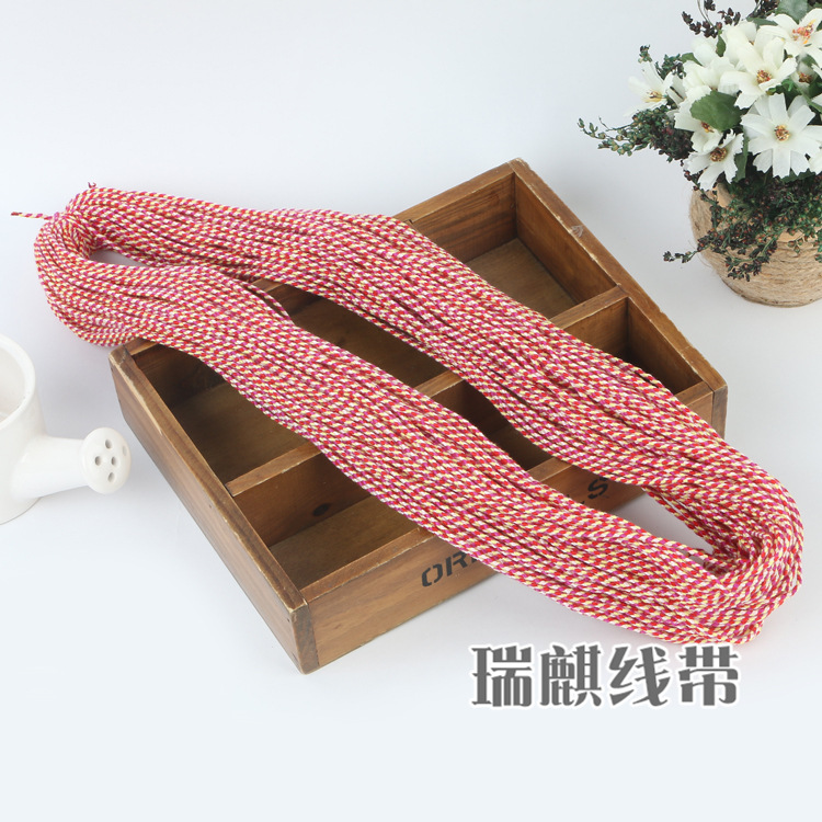 花色手搓棉线彩色佛珠星月金刚菩提佛珠绳子 手搓编织棉绳批发