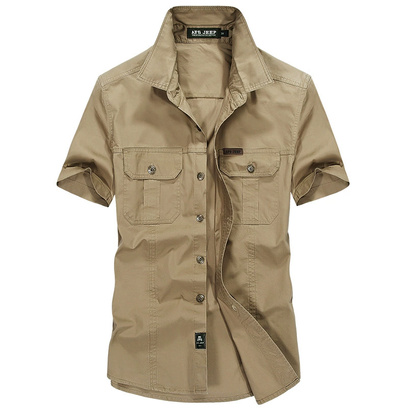 Новая рубашка с короткими рукавами, Мужская Летняя мужская Повседневная Свободная короткая рубашка больших размеров 8808