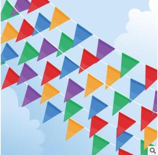 Factory Outlet Opening Ceremony Venue String Flag Wedding Activities Triangle Flag Hanging Flag Site Warning Flag Color Flag Wholesale