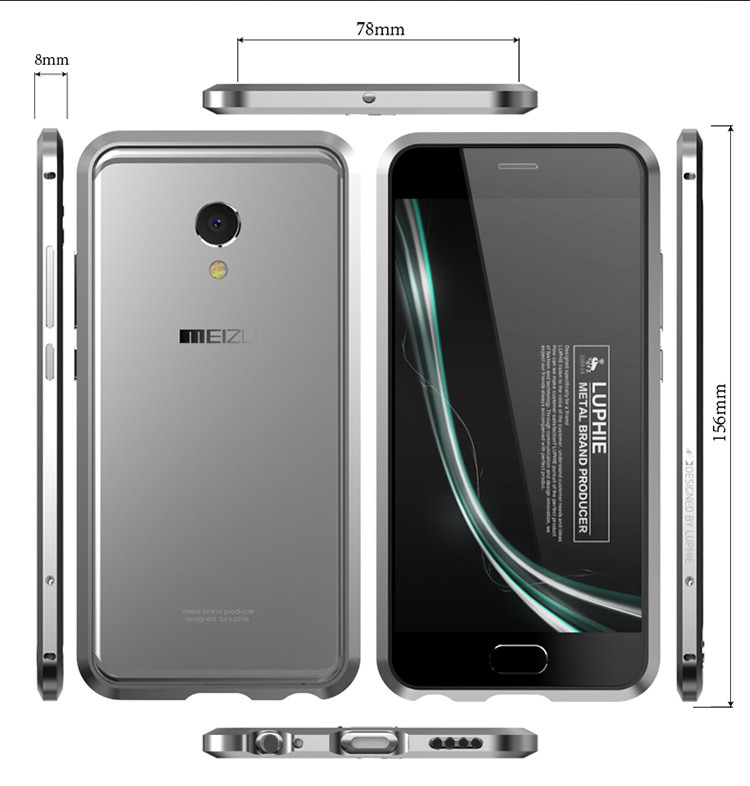 Luphie Blade Sword Slim Light Aluminum Bumper Metal Shell Case for MEIZU MX6