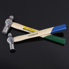 Manufacturer supplies yuan-head hammer 0.5P/1P hammer 3P nipple hammer wooden handle round-head hammer household wooden handle hammer wholesale