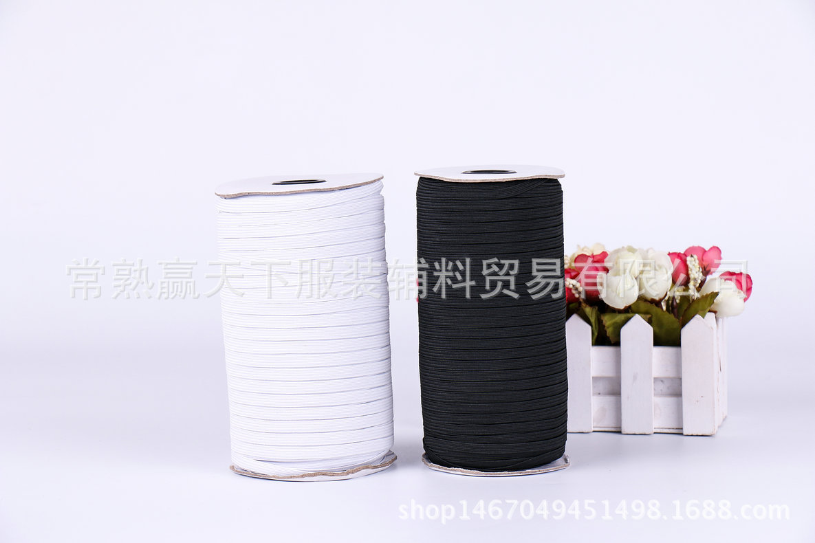 厂家供应扁窄走马松紧带 橡筋松紧带 黑白彩色走马带松紧带批发