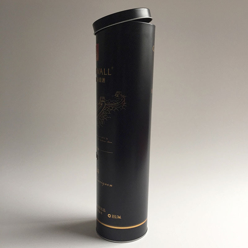 马口铁罐圆 黑色直筒圆形马口铁罐盒 凸印环保精美马口铁金属罐