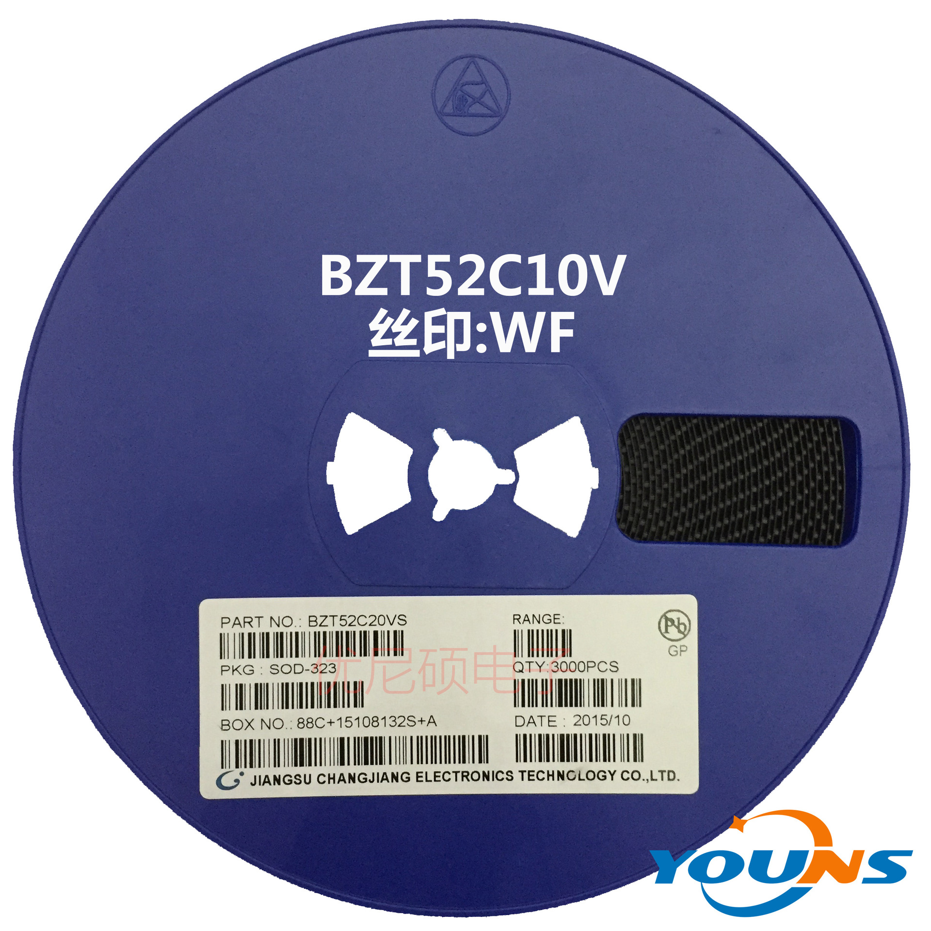 长电 贴片稳压二极管 BZT52C10V 10V 丝印WF SOD-123 全新正品