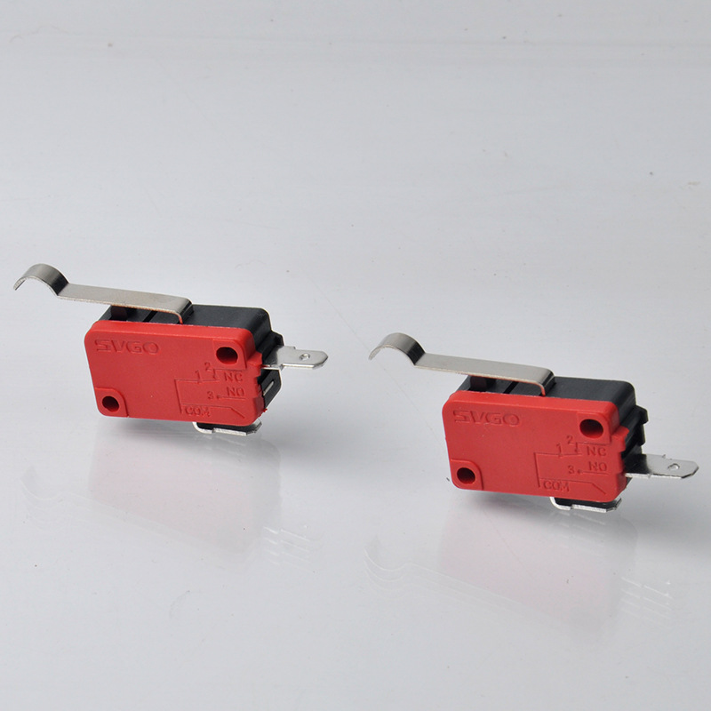 微型行程限位开关 SV-164-1C25 3脚中弯柄点动全铜耐高温微动开关