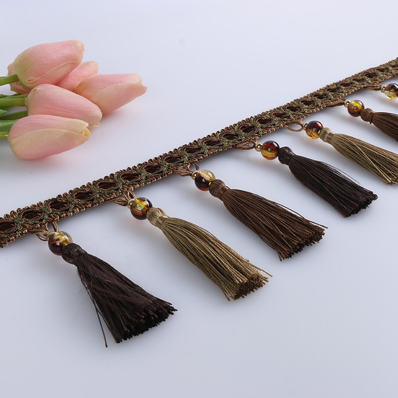 【旭达】厂家现货供应 家纺窗帘配件辅料芙蓉吊球窗帘流苏花边