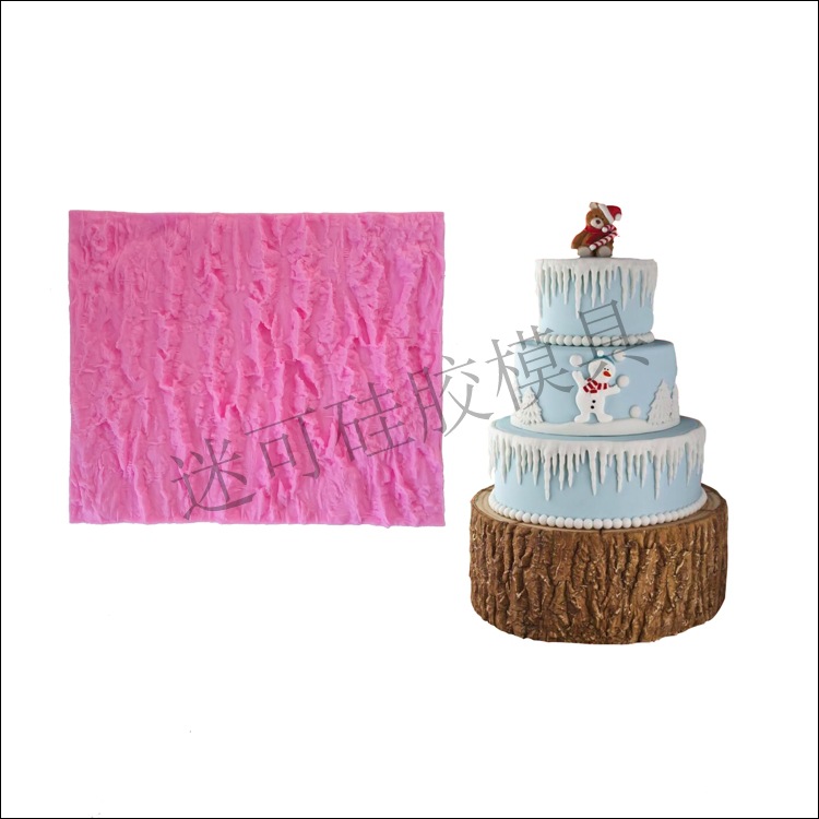 Corteza textura estera pastel de fondant molde de silicona molde de chocolate de silicona de grado alimenticio al por mayor