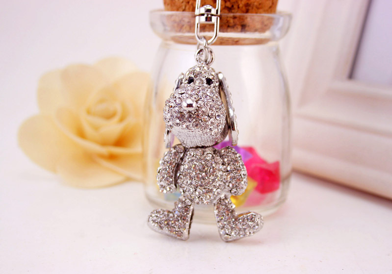 Animal, Dog, Car Pattern Animal Dog Car Keychain Alloy Metal Diamond Unisex Cute Keychain