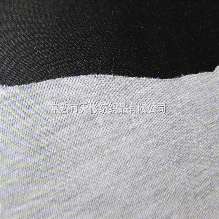 麻灰纱双面针织面料 双色 人棉针织 纬编面料