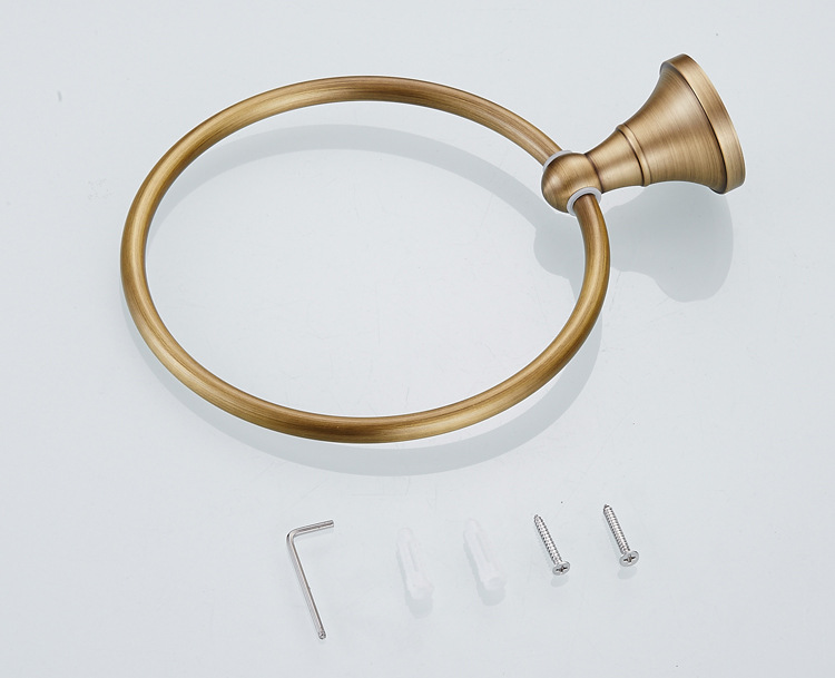 全铜复古欧式毛巾环圈挂毛巾架卫浴五金挂件系列复古风