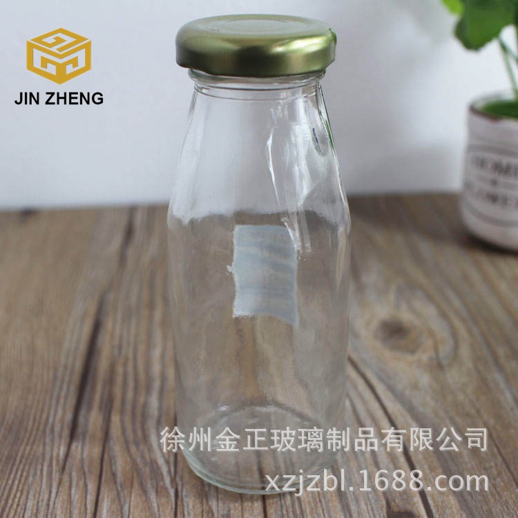 厂家批发180ml透明玻璃瓶饮料瓶果汁瓶酸牛奶瓶 logo印刷定做
