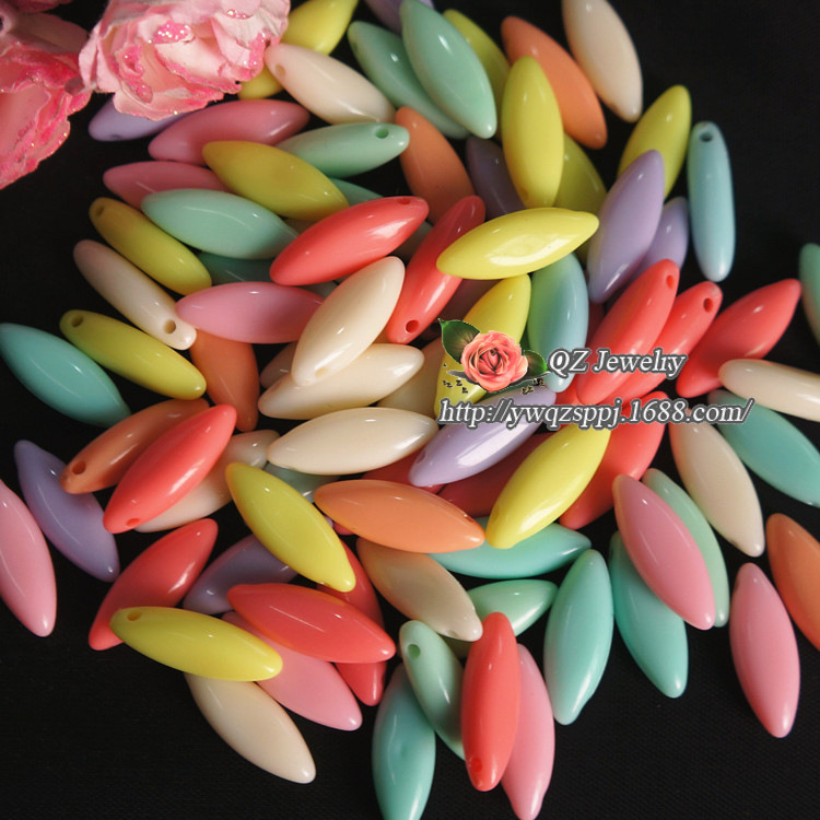 Factory direct sales 8*22 diy children's educational beading accessories Spring color series long needle beads hanging hole beads detail image 5