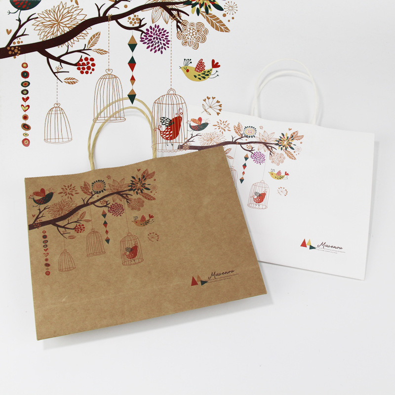 手提纸袋63-80g两款款花鸟抽屉式月饼袋 封套式蛋黄酥伴手礼品袋