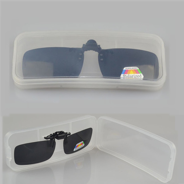 Transparent Glasses Case with Clip-On Glasses Frame, Small White Plastic Side-Flip Frosted Dust-Proof Storage Box, Portable Sunglasses Case