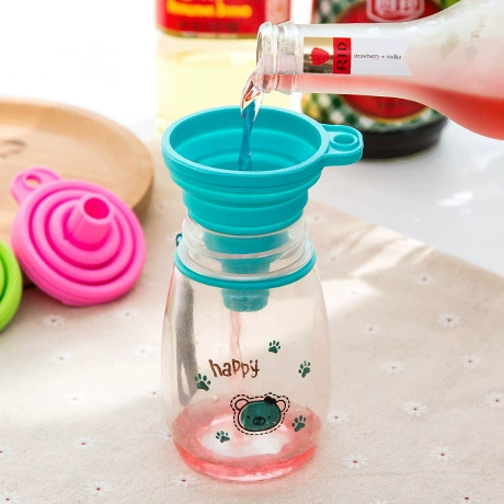 Folding telescopic silicone food silicone, container, flask funnel