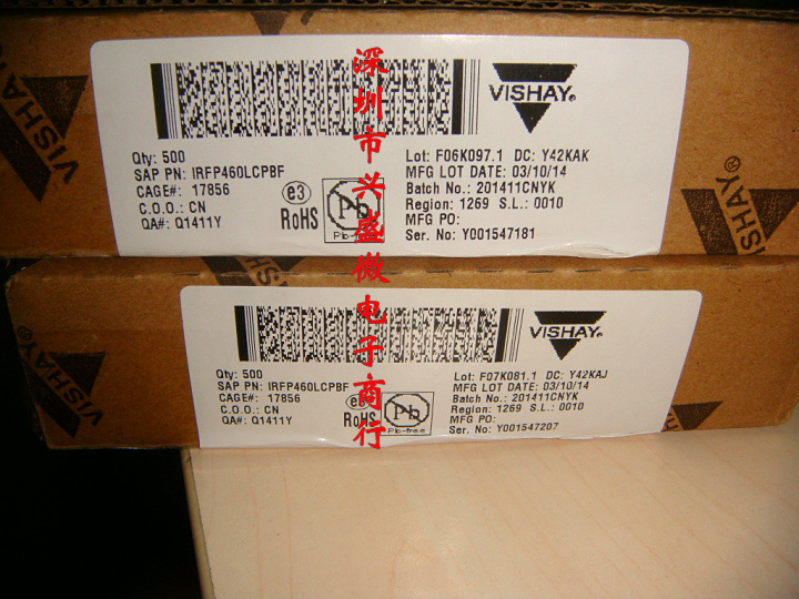 IRFP460LC IRFP460LCPBF TO247 500V 20A MOS管 VISHAY威世 原装