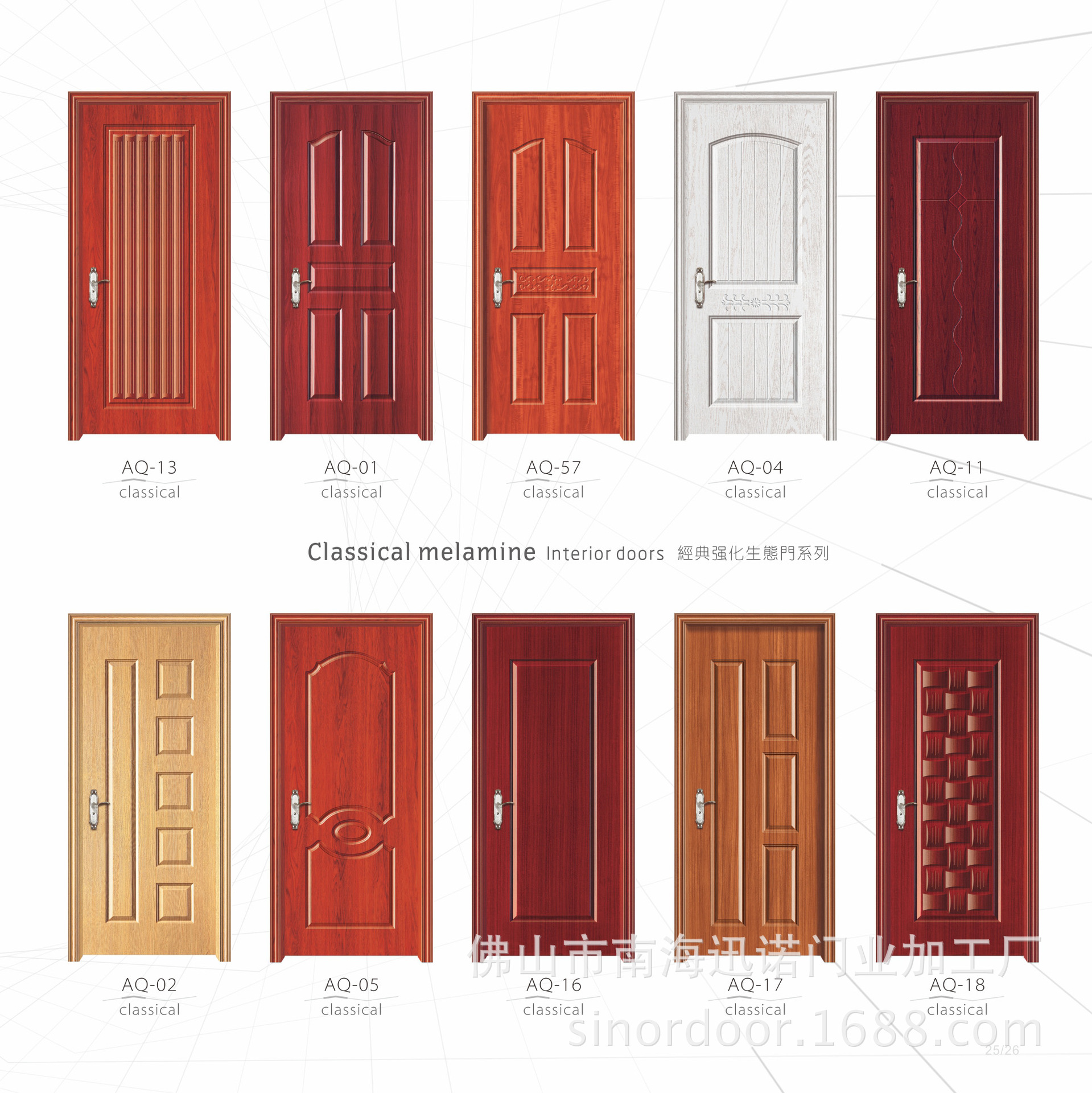 Foshan Nanhai SunnO Puerta de suministro directo de la industria hebilla de la puerta de montaje puerta compuesta de madera maciza puerta ecológica interior personalización