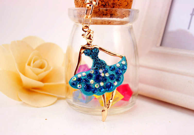 34g Weight Bag Charms Bag Accessories Type Rhinestones Inlay Material Alloy Material Human Pattern Kuxi Ornament Alloy Rhinestone Ballet Girl Car Key Ring Women Bag Accessories Key Chain Small Gift 14