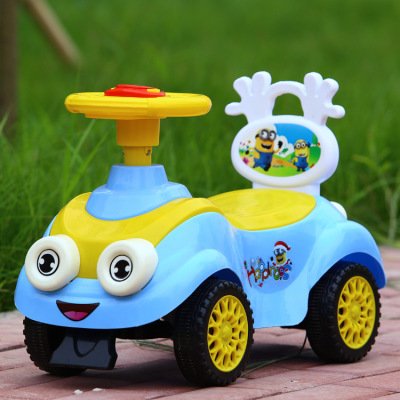 新款大眼蛙帶音樂燈光 四輪寶寶  學步車兒童滑行助步玩具車