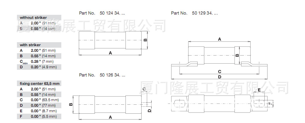 SIBA熔断器50 124 34.10西霸保险丝14X51系列 