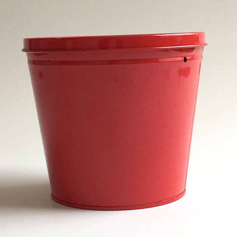 圆柱形马口铁水桶铁罐批发 红色金属包装蜡烛罐凸印包装金属罐