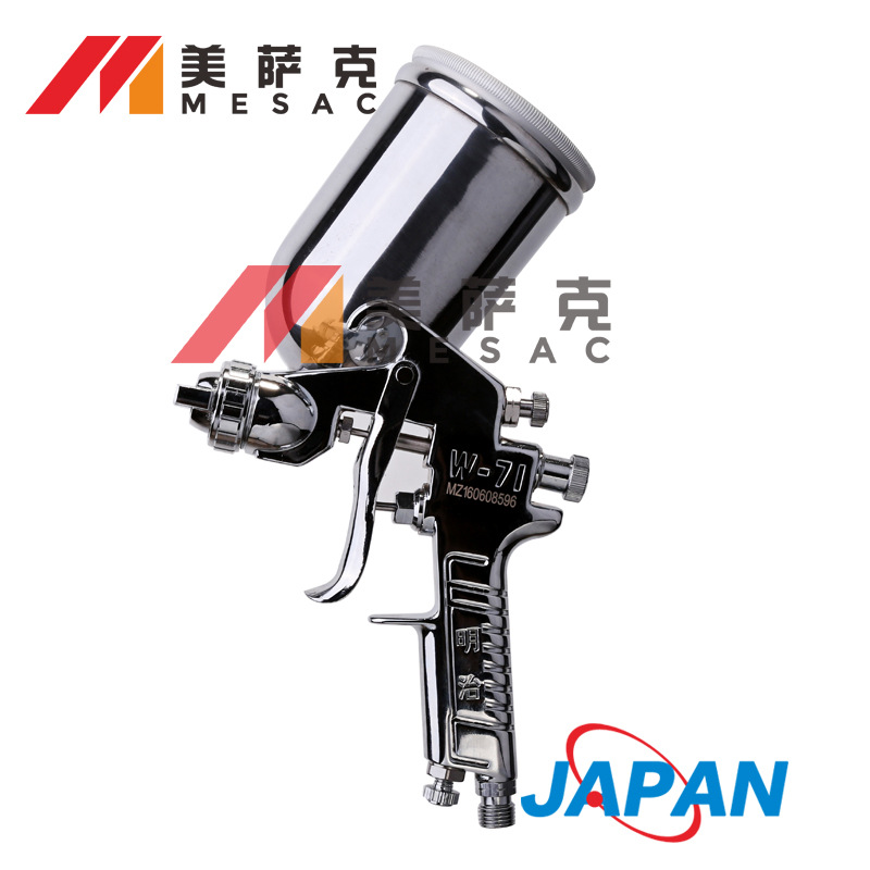 日本明治W-71喷油枪上壶高雾化油漆喷枪家具木器汽车气动喷漆枪