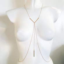 欧美 铜棒一体链 性感比基尼身体链条合金链 BodyChain