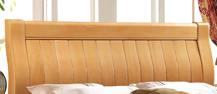 批发实木床1.8米双人床简约现代卧室家具榉木床 实木床厂家直销