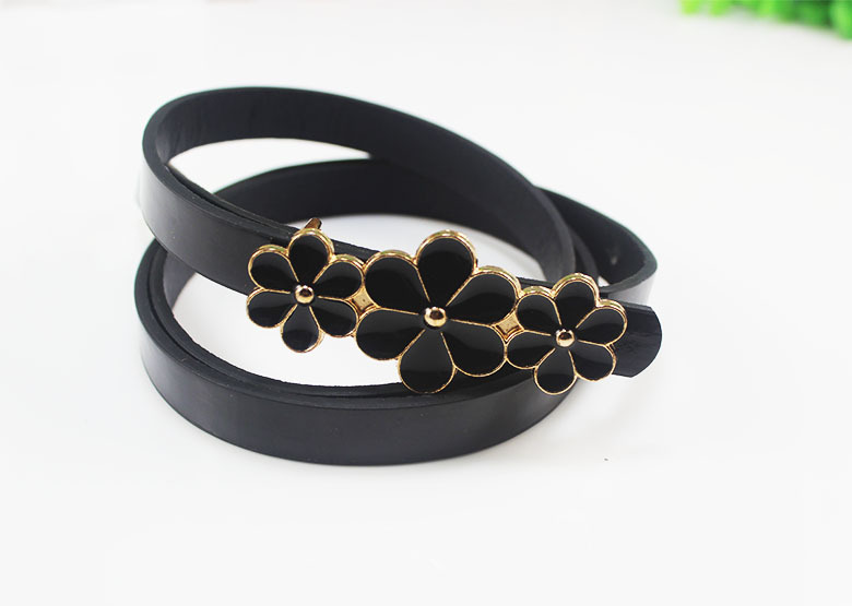 50g Weight Belt Classification 1 Piece Quantity Holiday, Daily Occasion Pu Leather Material Belt, Flower Pattern Women's Gender Sweet Style Sweet Belt Flower Pu Leather Women's Leather Belts 无