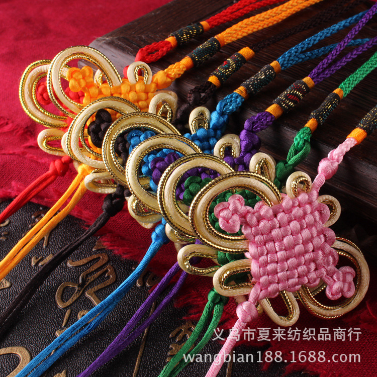 中国结配件材料 汽车挂件专用手工编织结八盘结8盘蝴蝶结挂绳批