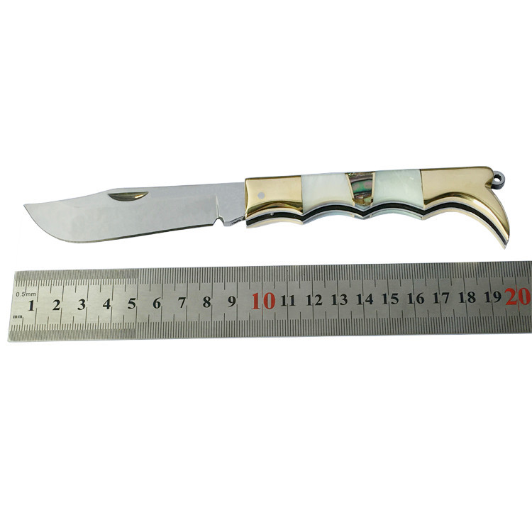 不锈钢多功能水果刀精美贝壳小刀日用削皮刀口袋刀快递开箱折叠刀