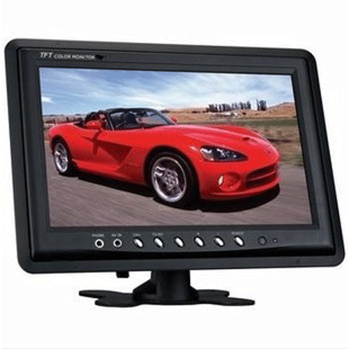 9寸車載顯示器高清數字屏可視監控器2路視頻輸入12V-24伏寬電壓