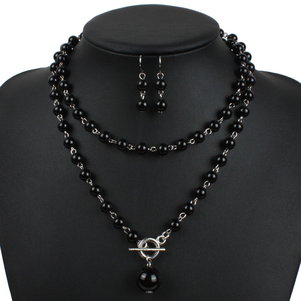 Occident and the United States pearlNecklace Set (red)NHCT0061-red