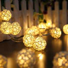 LED彩灯闪灯串灯泰国藤球浪漫灯婚房装饰灯电池霓虹灯房间小彩