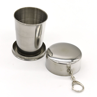 Stainless steel Telescoping glass Portable folding cup Wine Glass Take it with you fold Water cup Retractable cup(medium , please)