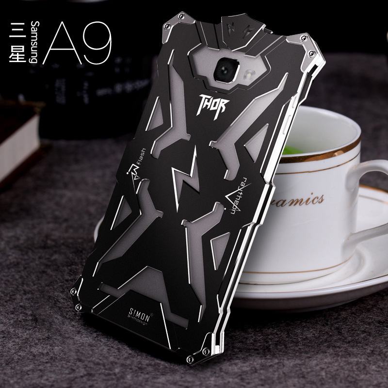 SIMON THOR Aviation Aluminum Alloy Shockproof Armor Metal Case Cover for Samsung Galaxy A9 A9000