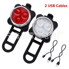 Outdoor New Mountain Bike Tail Light USB Charging Bicycle Light Single Bike Headlight Safety Warning Light Red and White