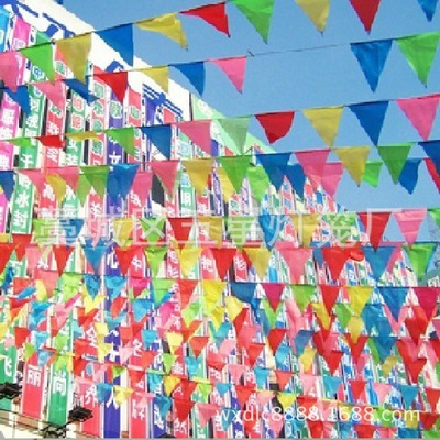 wholesale Coloured flag marry The opening activity celebration Colored String flag construction site construction Pennant Customized Small flag