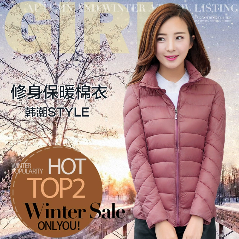Jiangchang, легкая женская пуховая стеганая куртка, женская зимняя одежда с коротким воротником-стойкой, женская зимняя одежда больших размеров, Женское пальто, прямые продажи с фабрики