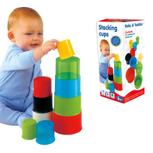 婴儿彩虹叠叠杯 宝宝早教益智数字层层叠玩具 叠叠碗