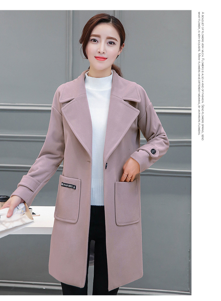 xemara 加厚毛呢外套女中长款冬装韩版长袖修