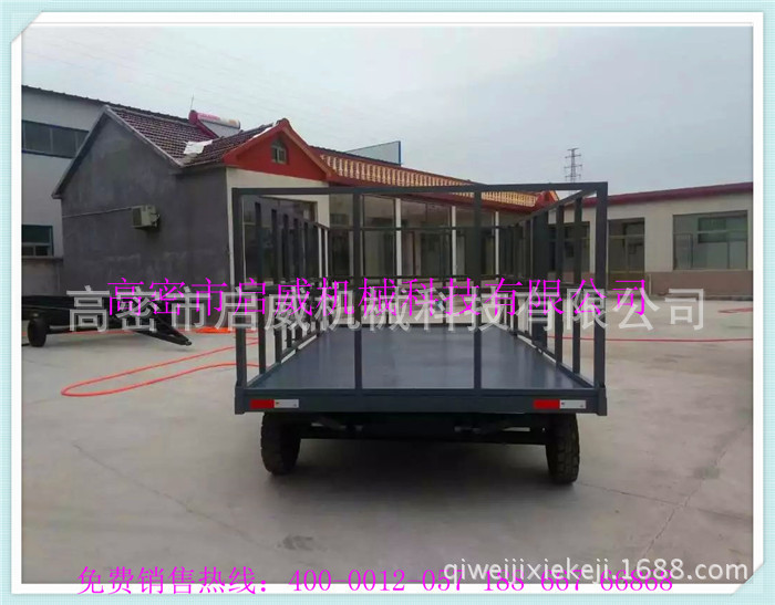 3吨围栏小平板车  物流牵引箱笼小拖车  山东高密厂家供应