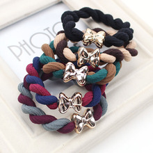 双色两股麻花辫子发绳新款头饰 韩版皮筋高弹粗发圈饰品批发270g