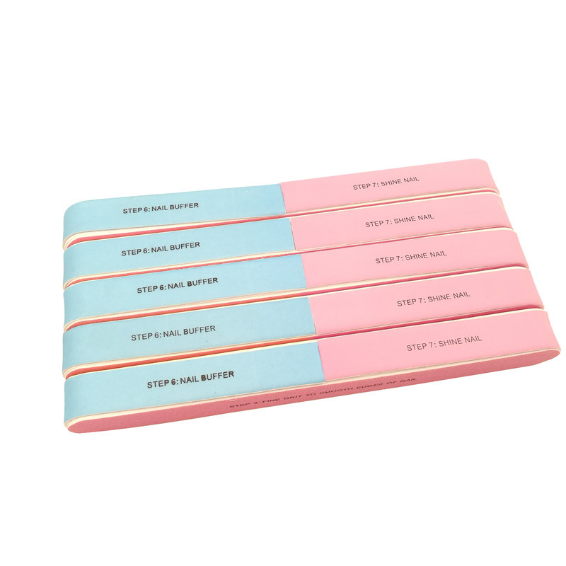 Archivo de pulido de siete lados Archivo de uñas Archivo de esponja Archivo de envoltura de borde tira de pulido de la superficie de uñas lima de uñas de siete colores