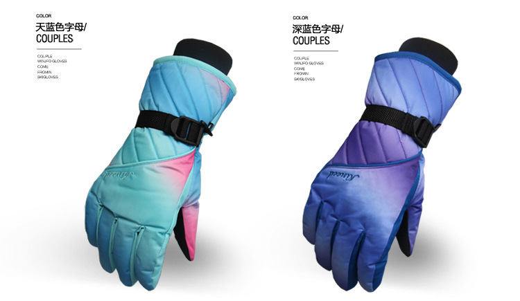 2016 mùa đông dày găng tay trượt tuyết ấm xe nữ điện đầy màu sắc ngoài trời không thấm nước đi xe gió găng tay leo núi