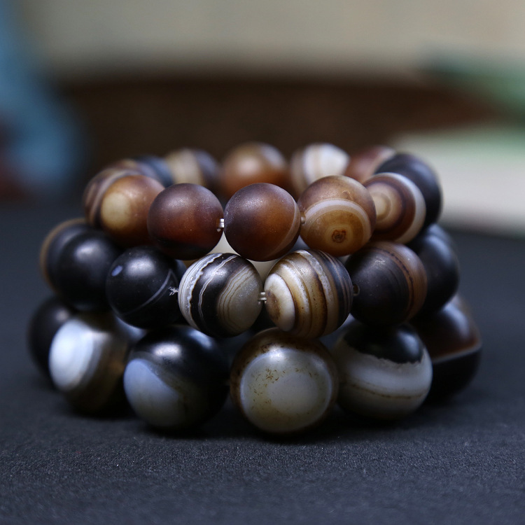Natural agate Jewelry wholesale natural Wrapping stripe Scrub Agate Bracelet Beads bracelet Explosive money