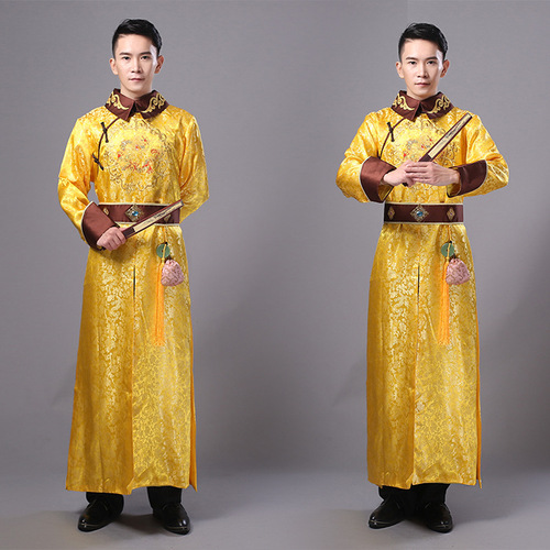 Qing dynasty Emperor king prince cosplay robe ancient brother baylor under stage outfit photos shooting ancient folk costume movie hanfu gown male